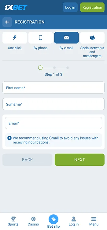 03 You can register your 1xBet account