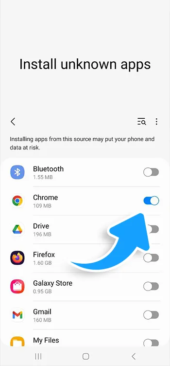 Step 3 — Allow installing apps from this source