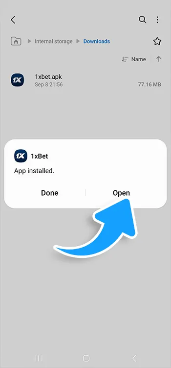 Step 5 — Log in or create a new account in the 1xBet app